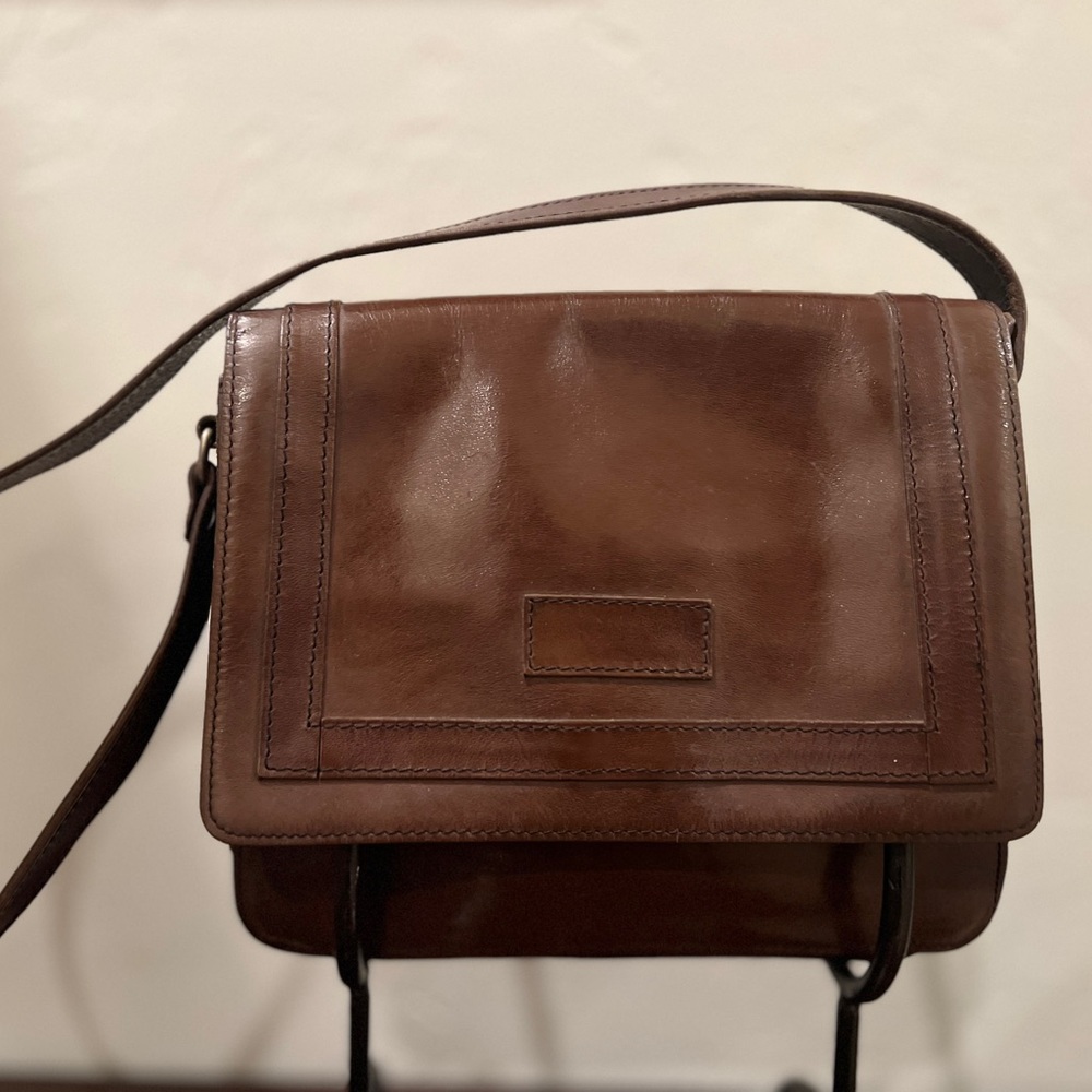 Vintage Brown Leather Women's Messenger Bag